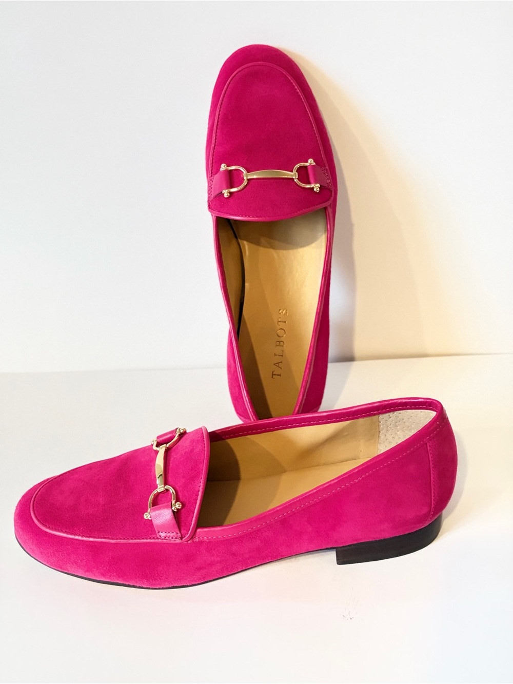Talbots Fuchsia Suede Horsebit Loafers — 8.5M / 37.5 — Excellent Condition